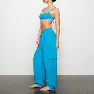 NWT SKIMS limited edition cover up cargo pants in turquoise